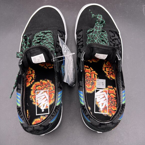 Vans Old Skool Dia de los Muertos Hummingbird Skate Shoe M9 W10.5 Black Blue NEW - Picture 11 of 16